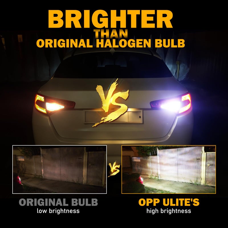 OPP ULITE مصابيح LED OPP ULITE 7440 لإضاءة الرجوع الاحتياطي 2400LM ساطعة للغاية CSP 9 SMD قابلة للتوصيل والتشغيل 6500K بيضاء 2 قطعة T20 7443NA 7441 WY21W W21W 7443 مصباح LED (T20/7440 للرجوع) - Image 2